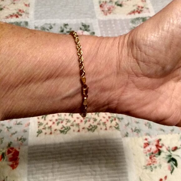 10k yellow gold rope bracelet - Picture 9 of 12